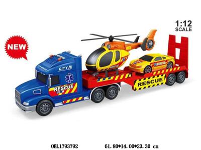 惯性救援运输车带灯光声音 载飞机/车  6*AG13包电_OBL1793792