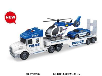 惯性警察运输车带灯光声音 载飞机/警车  6*AG13包电_OBL1793796