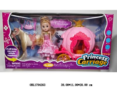 马车套装带灯光 配7寸实身芭芘 3*AG13包电 主体衣服一款一色_OBL1794263