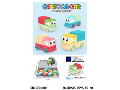 惯性环卫车带灯光 2*AG3包电 2款4色混装 12只装一展示盒_OBL1794400