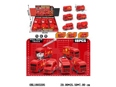 回力消防车 6款混装 18只装一展示盒_OBL1803205