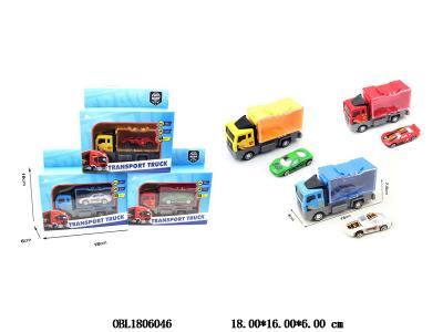 合金回力货柜车 带1只合金滑行车 4款混装_OBL1806046