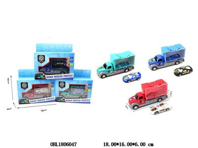 合金回力货柜车 带1只合金滑行车3款混装_OBL1806047