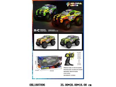 5通遥控越野车带灯光 车身4*AA不包电 遥控2*AA不包电 27频率 2色混装_OBL1807096