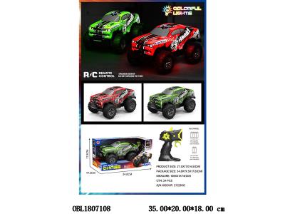 5通遥控越野车带灯光 车身4*AA不包电 遥控2*AA不包电 27频率 2色混装_OBL1807108