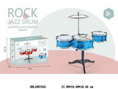 儿童爵士鼓 宝石蓝小三鼓 带灯光 3*AG10包电_OBL1807555