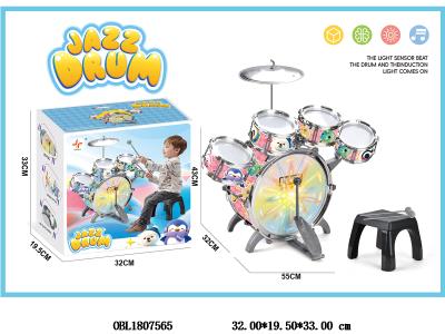 儿童爵士鼓 小竖五鼓 带灯光 3*AG10包电_OBL1807565