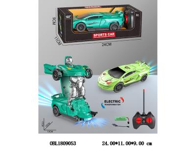 四通遥控变形车配USB线 车身3.7V包电 遥控器2*AA不包电 27频率 2色混装_OBL1809053