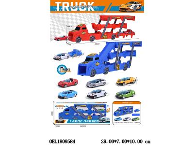 弹射收纳车配3只滑行车 1个弹射器 大车2色混装 车仔款式随机_OBL1809584