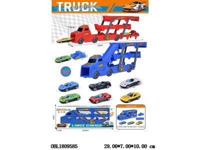 弹射收纳车配3只合金滑行车 1个弹射器 大车2色混装 车仔款式随机_OBL1809585