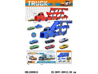 弹射收纳车配3只合金滑行车 1个弹射器 大车2色混装 车仔款式随机_OBL1809615