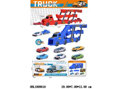 弹射收纳车配3只滑行车 1个弹射器 大车2色混装 车仔款式随机_OBL1809616