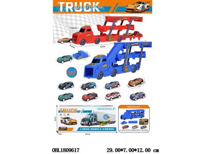 弹射收纳车配3只回力车 1个弹射器 大车2色混装 车仔款式随机_OBL1809617