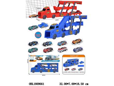 弹射收纳车配3只回力车 1个弹射器 大车2色混装 车仔款式随机_OBL1809661