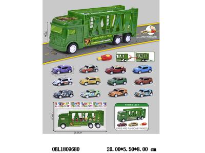 惯性收纳运输车配2只回力车 1个弹射器 车仔款式随机_OBL1809680