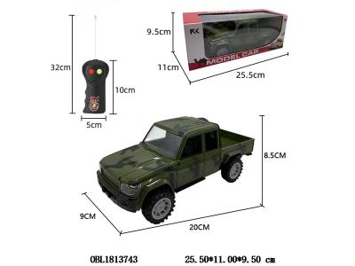 二通遥控车带灯光 车身2*AA不包电 遥控器3*AA不包电 27频率 绿色/沙漠色混装_OBL1813743