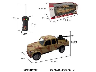 二通遥控车带灯光 车身2*AA不包电 遥控器3*AA不包电 27频率 绿色/沙漠色混装_OBL1813744