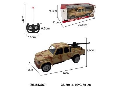 四通遥控车带灯光 车身2*AA不包电 遥控器3*AA不包电 27频率 绿色/沙漠色混装_OBL1813769