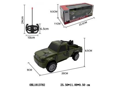 四通遥控车 车身2*AA不包电 遥控器3*AA不包电 27频率 绿色/沙漠色混装_OBL1813782