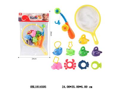 6只装搪胶动物套装配钓竿/网捞_OBL1814505