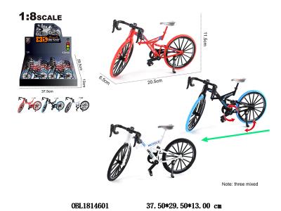 1:8压铸锌合金滑行自行车 3色混装 12只装一展示盒_OBL1814601