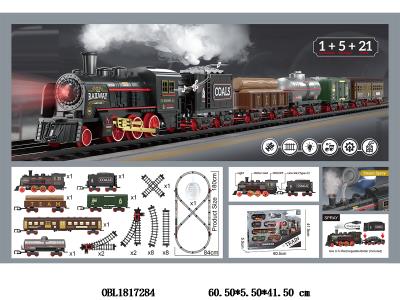 电动轨道火车套装带灯光音乐喷雾 配USB线 3.7V锂电池包电_OBL1817284