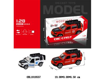 1:28仿真合金回力警车 2款混装 可开门_OBL1818557