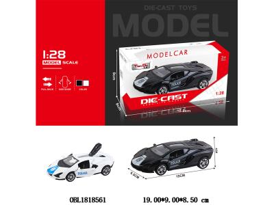 1:28仿真合金回力警车 2款混装 可开门_OBL1818561