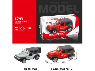 1:28仿真合金回力警车 2款混装 可开门_OBL1818565