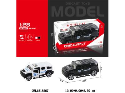 1:28仿真合金回力警车 2款混装 可开门_OBL1818567