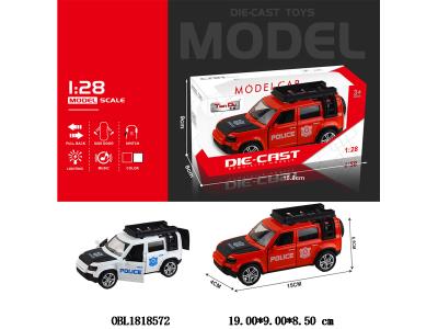 1:28仿真合金回力警车带灯光音乐 3*AG3包电 2款混装 可开门_OBL1818572