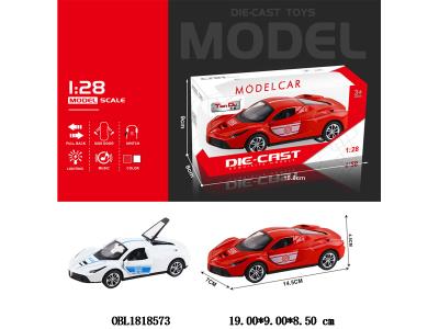 1:28仿真合金回力警车带灯光音乐 3*AG3包电 2款混装 可开门_OBL1818573