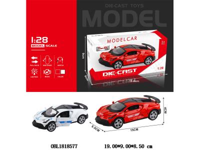 1:28仿真合金回力警车带灯光音乐 3*AG3包电 2款混装 可开门_OBL1818577