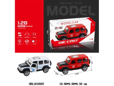 1:28仿真合金回力警车带灯光音乐 3*AG3包电 2款混装 可开门_OBL1818587