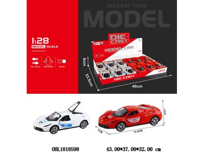 1:28仿真合金回力警车 可开门 2款混装 12只装1展示盒_OBL1818598