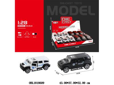 1:28仿真合金回力警车 可开门 2款混装 12只装1展示盒_OBL1818609