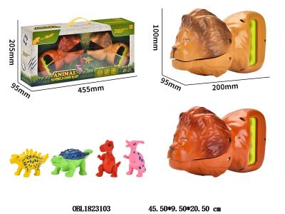 2只装手压狮子配4只硬料动物 2色混装_OBL1823103