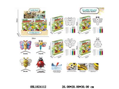 充气涂鸦昆虫动物 4款混装 12小盒装1展示盒_OBL1824112