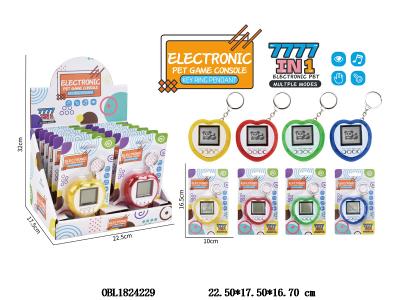 爱心宠物游戏机配钥匙扣 2*AAA不包电 12板装1展示盒 4色混装_OBL1824229