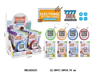 宠物游戏机配钥匙扣 2*AAA不包电 12板装1展示盒 4色混装_OBL1824231