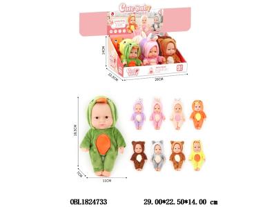 7寸环保全搪胶娃娃 9身装一展示盒 9款混装 主体衣服1款1色_OBL1824733