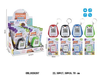 宠物游戏机配钥匙扣 2*AAA不包电 12板装1展示盒 4色混装_OBL1826267