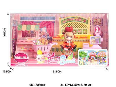 迷你小超市套装配搪胶实心公仔_OBL1828018