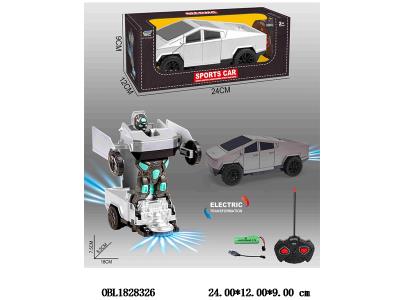 二通遥控变形车 车身3*AAA不包电 遥控器2*AA不包电 27频率 2色混装_OBL1828326