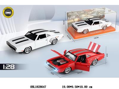 1:28合金回力车带灯光声音 可开门 3*AG13包电 2色混装_OBL1828647