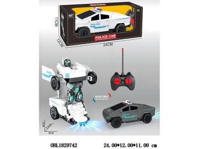 四通遥控变形车 车身3*AAA不包电 遥控器2*AA不包电 27频率 2色混装_OBL1829742