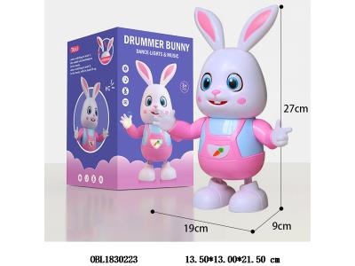 电动兔子 带灯光音乐跳舞 3*AA不包电_OBL1830223