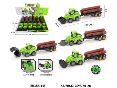 按压惯性农夫车 拖木条 4款混装 6只装一展示盒_OBL1831146