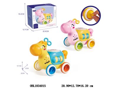 阿贝鲁滑行小马手拍鼓带灯光音乐 2*AA不包电 2色混装_OBL1834015