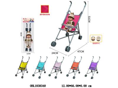 塑料公仔手推车 带14寸空身娃娃带IC 2*AG13包电 主体衣服一款一色 6色混装 也可挑选_OBL1838340